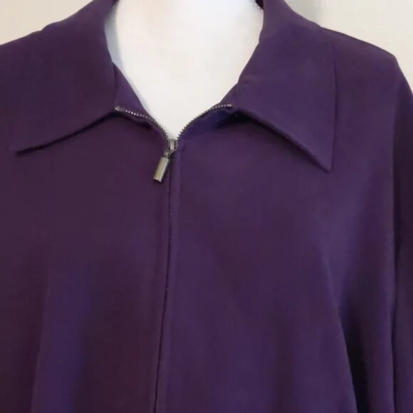 Briggs New York Zip Front Jacket size 22W purple - Picture 3 of 6